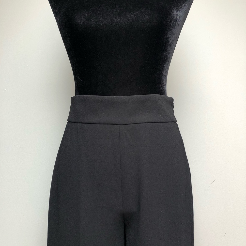ZARA Black High Waist Wide Leg Crop Pants